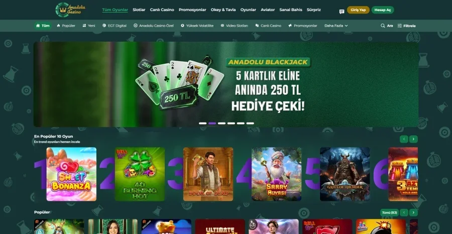 Anadolu Casino ekran görüntüsü